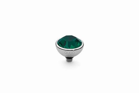 Qudo Silver Topper Bottone 10mm - Emerald